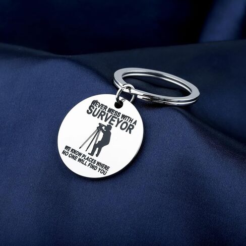 BLEOUK Surveyor Keychain Surveyor Dad Gift Jewelry Land Surveying Gift Never Mess With A Surveyor We Know in Saudi Arabia