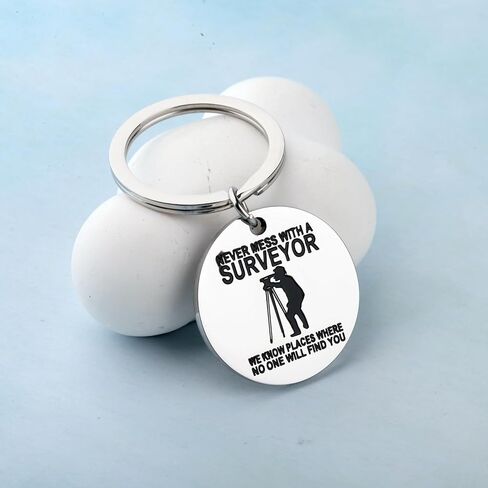 BLEOUK Surveyor Keychain Surveyor Dad Gift Jewelry Land Surveying Gift Never Mess With A Surveyor We Know in Saudi Arabia
