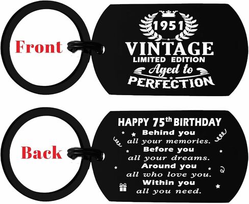 Viayen 75th Birthday Gifts Women Men, Vintage 1951 Keychain, Turning 75 Year Old Birthday Present Decorations for Female Male in Saudi Arabia