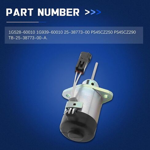 12V Fuel Shut off Solenoid PS45CZ250 PS45CZ290 for Kubota Engine V2203 V2607 V3300 V3307 V3800 V3800DI D1503, Stop Solenoid Valve Replaces Parts 1G528-60010 1G939-60010 25-38773-00 in Saudi Arabia