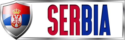Makoroni Serbia Country Flag, CAR Magnet-Magnetic Bumper Sticker 3x9 or 4x12 inc., DesM56 in Saudi Arabia