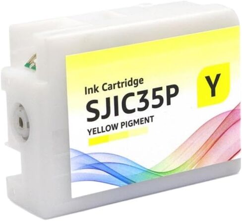 خرطوشة حبر متوافقة 80 مل SJIC35P لطابعة الملصقات الملونة تعمل مع نماذج CW-C6500P CW-C6000A CW-C6000P CW-C6500A تتضمن شريحة (SJIC35P-4pcs-1set) in Kuwait