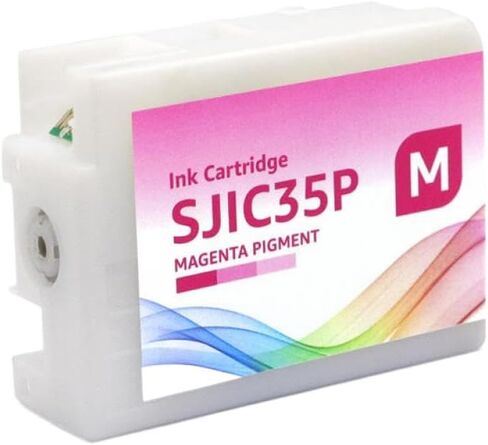 خرطوشة حبر متوافقة 80 مل SJIC35P لطابعة الملصقات الملونة تعمل مع نماذج CW-C6500P CW-C6000A CW-C6000P CW-C6500A تتضمن شريحة (SJIC35P-4pcs-1set) in Kuwait
