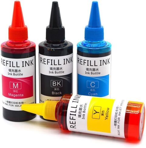 100ML 4Color Water-Based Dye Ink Refill Compatible with T124 T125 T126 T127 T128 T129 T130 NX125 NX430 NX420 NX330 NX230 NX625 Printer Models in Saudi Arabia