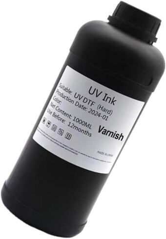 1000ML DTF Gloss Hot Stamping Varnish for Printhead Models I3200 TX800 XP600 L800 L1800 L805 DX4 DX5 DX6 DX7 DX10 Vr Varnish Compatible with DTF Printers in Saudi Arabia