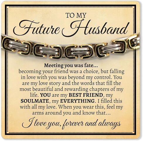 Love You This Much Future Husband Cuban Link Bracelet, Groom Gift from Bride, Present for Husband to Be, Wedding Day Gift for Groom in Kuwait