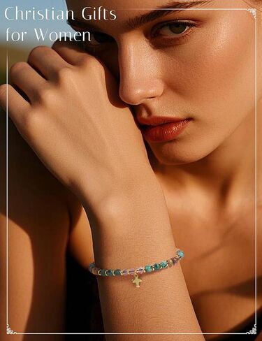 Giovanchi 8PCS Christian Cross Bracelet for Women, Baptism Easter Basket Stuffers Valentine's Day Gifts for Women, Religious Gift for Her Friends Mom in Christ Birthday in Kuwait