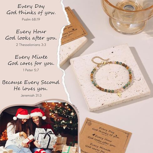 Giovanchi 8PCS Christian Cross Bracelet for Women, Baptism Easter Basket Stuffers Valentine's Day Gifts for Women, Religious Gift for Her Friends Mom in Christ Birthday in Kuwait