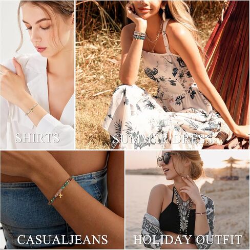 Giovanchi 8PCS Christian Cross Bracelet for Women, Baptism Easter Basket Stuffers Valentine's Day Gifts for Women, Religious Gift for Her Friends Mom in Christ Birthday in Kuwait