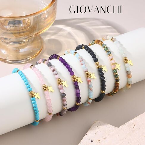 Giovanchi 8PCS Christian Cross Bracelet for Women, Baptism Easter Basket Stuffers Valentine's Day Gifts for Women, Religious Gift for Her Friends Mom in Christ Birthday in Kuwait