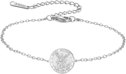TEAMER Adjustable Saint Michael Bracelet Stainless Steel St. Michael Bracelet The Great Protector Archangel Amulet Religious Jewelry For Women in Saudi Arabia