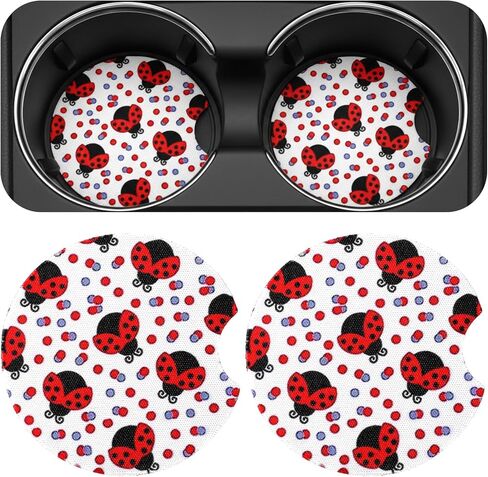 2 قطعة حامل أكواب السيارة كوستر لطيف على شكل خنفساء مقاس 2.75 بوصة مقاس عالمي مضاد للانزلاق من مطاط النيوبرين حامل أكواب السيارات ديكور داخلي إكسسوارات هدايا الخنفساء للنساء والرجال in Kuwait