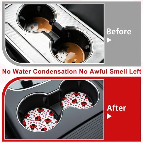 2 قطعة حامل أكواب السيارة كوستر لطيف على شكل خنفساء مقاس 2.75 بوصة مقاس عالمي مضاد للانزلاق من مطاط النيوبرين حامل أكواب السيارات ديكور داخلي إكسسوارات هدايا الخنفساء للنساء والرجال in Kuwait