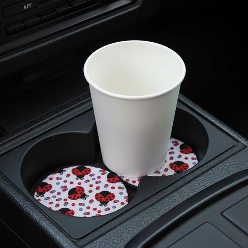 2 قطعة حامل أكواب السيارة كوستر لطيف على شكل خنفساء مقاس 2.75 بوصة مقاس عالمي مضاد للانزلاق من مطاط النيوبرين حامل أكواب السيارات ديكور داخلي إكسسوارات هدايا الخنفساء للنساء والرجال in Kuwait