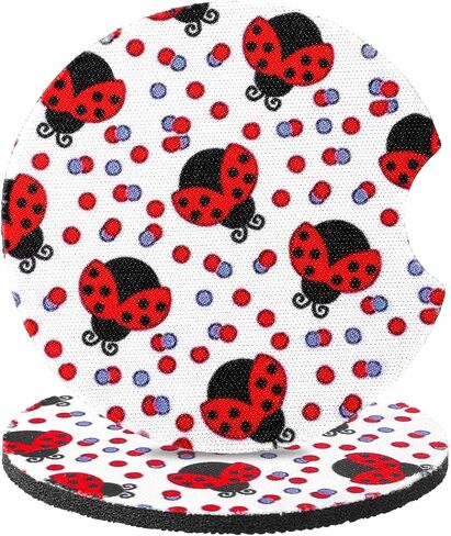 2 قطعة حامل أكواب السيارة كوستر لطيف على شكل خنفساء مقاس 2.75 بوصة مقاس عالمي مضاد للانزلاق من مطاط النيوبرين حامل أكواب السيارات ديكور داخلي إكسسوارات هدايا الخنفساء للنساء والرجال in Kuwait