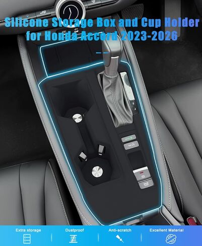 for 2026 Honda Accord Accessories 2023 2024 2025 Car Cup Holder Inserts and Center Console Tray Replacement, Silicone Cup Holder Inserts Mat Pad Drink Holder Center Console Storage Organizer in Saudi Arabia