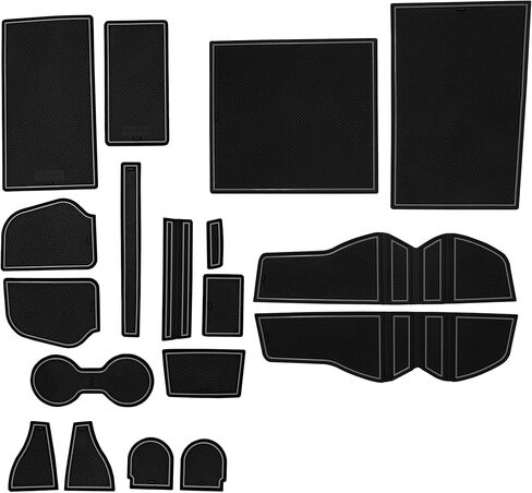 CupHolderHero Compatible with Audi A4 & S4 Accessories 2017-2023 & Audi A5, S5, & RS5 2018-2023 Custom Interior Nonslip Anti Dust Cup Holder Inserts, Console Liner Mats, 18pc Set (Sedan)(Solid Black) in Saudi Arabia