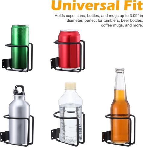 8 Pack Black Stainless Steel Wall Mounted Cup Holders – Universal Drink Holders for Boat, Yacht, Truck, RV, Car, Apartment, Swing (Includes 32 Screws) in Kuwait