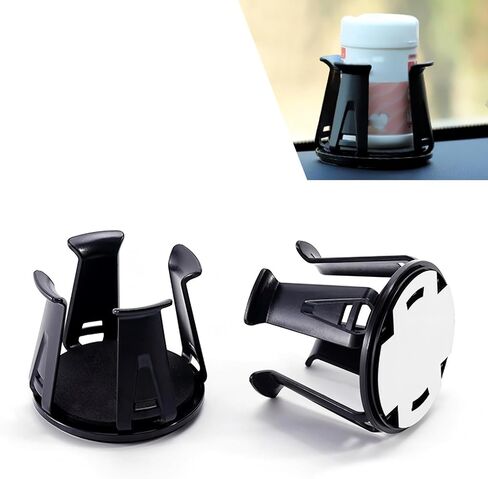 2 PCS Car Cup Holders Adapter, Anti-Slip Anti-Shake Vehicle Energy Drink Holder Insert, Self-Adhesive Automotive Cup Holders for Fixing Water Cup and Drink, Universal for Most Cars in Saudi Arabia