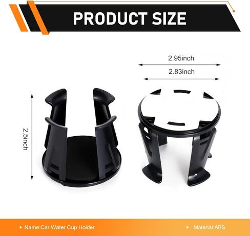 2 PCS Car Cup Holders Adapter, Anti-Slip Anti-Shake Vehicle Energy Drink Holder Insert, Self-Adhesive Automotive Cup Holders for Fixing Water Cup and Drink, Universal for Most Cars in Saudi Arabia