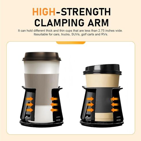 2 PCS Car Cup Holders Adapter, Anti-Slip Anti-Shake Vehicle Energy Drink Holder Insert, Self-Adhesive Automotive Cup Holders for Fixing Water Cup and Drink, Universal for Most Cars in Saudi Arabia