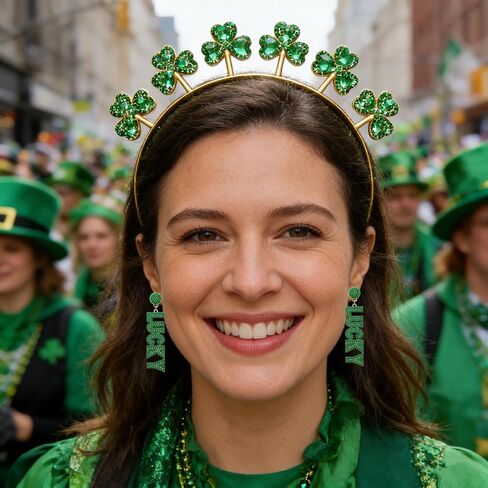 St Patricks Day Earrings Green Earrings for Women Shamrock Clover Earrings Lucky Irish Beaded Dangle Earring St Patty's Day Accessories in Kuwait