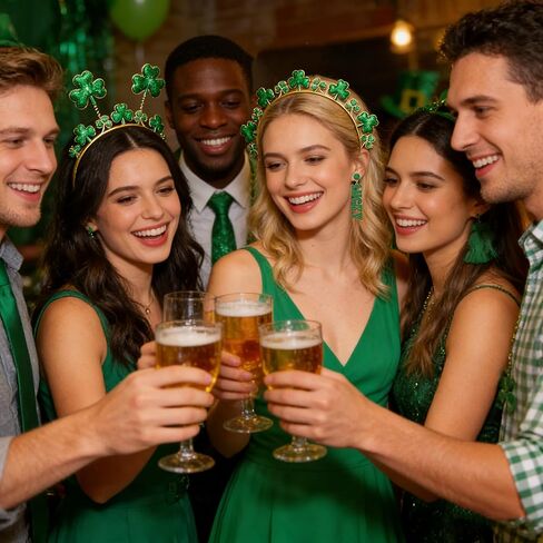 St Patricks Day Earrings Green Earrings for Women Shamrock Clover Earrings Lucky Irish Beaded Dangle Earring St Patty's Day Accessories in Kuwait