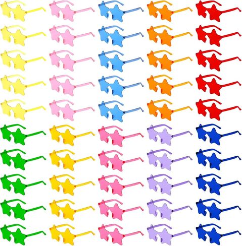 Wholesale 50 Pack Rimless Star Sunglasses Bulk, Fun Colorful Star Party Glasses for Women Men in Kuwait