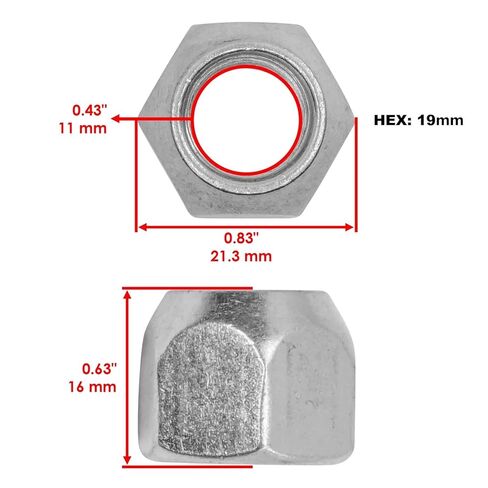 16PCS Front Rear Open-end Acorn Wheel Lug Nuts M12*1.25 Replacement for Kawasaki Mule 2500 3000 4000 4010, Mule Pro & TERYX 750 800 1000 UTV in Saudi Arabia