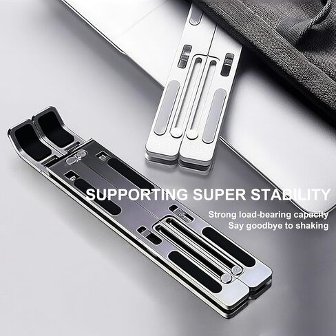 Foldable Laptop Stand,Laptop Holder Riser,Computer Tablet Stand,Computer Riser for Desk,Compatible with 10-15.6 Inch Laptops,iPad(Black,White) in Saudi Arabia