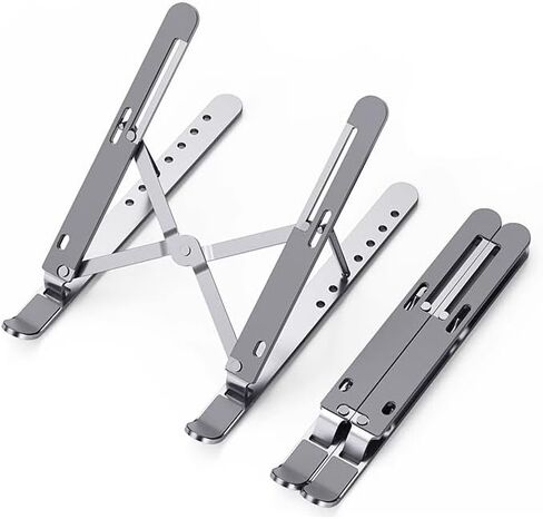 Foldable Laptop Stand,Laptop Holder Riser,Computer Tablet Stand,Computer Riser for Desk,Compatible with 10-15.6 Inch Laptops,iPad(Black,White) in Saudi Arabia