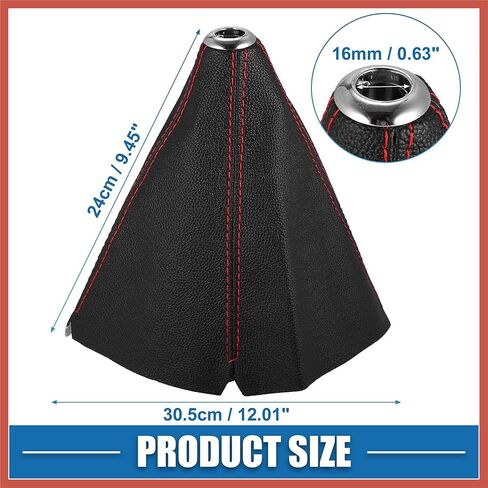 ACROPIX غطاء أحذية السيارة التحول العالمي والعتاد التحول المقبض التمهيد غطاء غبار جلد صناعي أسود مع قطع غيار السيارات الخط الأحمر in Kuwait