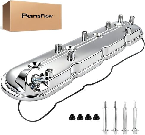 PartsFlow Engine Valve Cover with Gasket and Bolts - Replaces 12570427, 264-965 - Compatible with Chevy Silverado GMC Sierra Tahoe Yukon Cadillac Escalade 1999-2010 4.8L 5.3L 6.0L V8 in Saudi Arabia