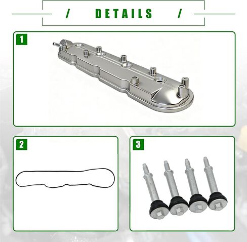 PartsFlow Engine Valve Cover with Gasket and Bolts - Replaces 12570427, 264-965 - Compatible with Chevy Silverado GMC Sierra Tahoe Yukon Cadillac Escalade 1999-2010 4.8L 5.3L 6.0L V8 in Saudi Arabia