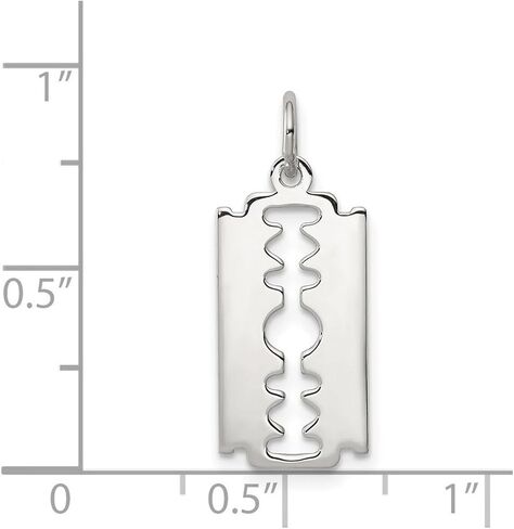 JewelryWeb 925 فضة الصلبة مصقول شفرة حلاقة حلية 20x9.5 مللي متر واسعة قلادة قلادة للنساء in Saudi Arabia