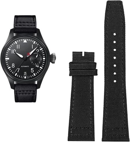 النايلون جلد البقر حزام الساعات ، ل IWC الطيار البرتغال حزام ساعة من القماش 20 مللي متر 21 مللي متر 22 مللي متر سوار أسود Armygreen الأزرق جلد البقر حزام المعصم in Kuwait