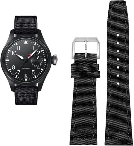 النايلون جلد البقر حزام الساعات ، ل IWC الطيار البرتغال حزام ساعة من القماش 20 مللي متر 21 مللي متر 22 مللي متر سوار أسود Armygreen الأزرق جلد البقر حزام المعصم in Kuwait