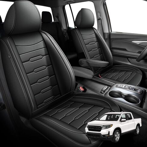 AOMSAZTO Seat Covers Fit for Honda Ridgeline 2006-2025 2026: Crew Cab 5 Seats Car Seat Covers Faux Leather Truck Pickup - Front Seats with Armrests(Full Set, Redline) in Saudi Arabia