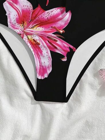 Women's Floral Print 2 Piece Bikini Sets 3D Flower Camisole Tops Sleeveless Bathing Suit Swimsuits in Saudi Arabia