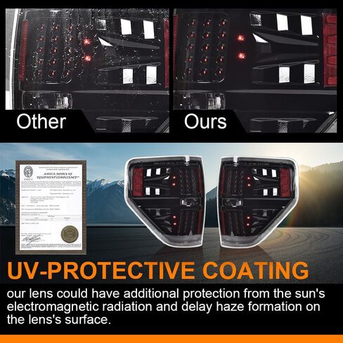 G-PLUS LED Tail Lights Compatible with Ford F150 2009-2014 Clear Lens Black Housing Left Driver & Right Passenger Rear Tail light Brake Lamps Assembly in Saudi Arabia