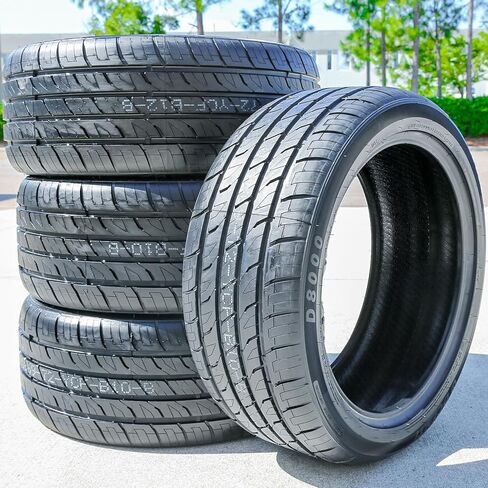 مجموعة من 4 (أربعة) إطارات Dcenti D8000 للشاحنات/سيارات الدفع الرباعي لجميع المواسم - 275/60R20 275/60/20 275/60-20 115T نطاق التحميل SL 4-Ply BSW جدار جانبي أسود UTQG 500AA in Kuwait
