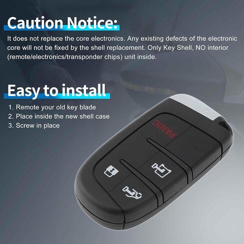 4 أزرار مفتاح قذيفة حالة دخول بدون مفتاح البعيد مفتاح فوب استبدال حالة ل دودج ل Ram Promaster 1500 2500 3500 2022-2023 M3N-40821302 in Saudi Arabia