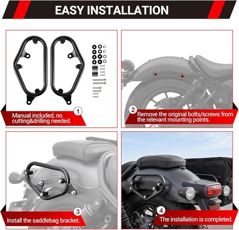 Motorcycle Saddlebag Support Brackets for Rebel 300 CMX300 Rebel 500 CMX500 2017 2018 2019 2020 2021 2022 2023 2024 2025 2026 Saddle Bag Side Support Mount Brackets in Kuwait