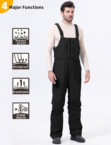 GEMYSE Men’s Insulated Skiing Bibs Waterproof Snow Pants Winter Snowboarding Overalls in Saudi Arabia