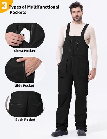 GEMYSE Men’s Insulated Skiing Bibs Waterproof Snow Pants Winter Snowboarding Overalls in Saudi Arabia