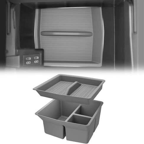 قطعتان من الغطاء الجانبي لمسند الذراع لوحدة التحكم المركزية لسيارة Toyota Sienna 2021-2026 من السيليكون لصندوق تخزين مسند الذراع وغطاء جانبي متوافق مع LE/XLE/XSE/Woodland Edition/Limited/Platinum (رمادي) in Kuwait