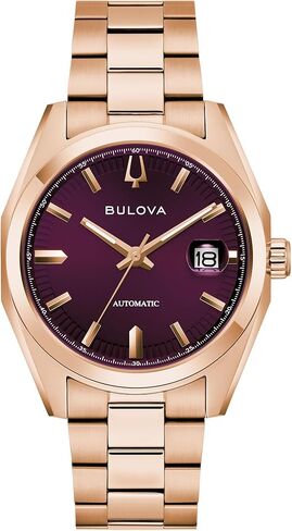 Bulova Surveyor Automatic Purple Dial Rose Gold-Tone Watch 39mm - 97B234 in Saudi Arabia