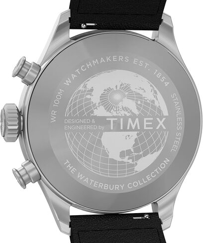 Timex Men's Waterbury Ace Chronograph 41mm Watch - Stainless Steel Two- Piece Quick Release Black Dial Stainless Steel Case in Saudi Arabia