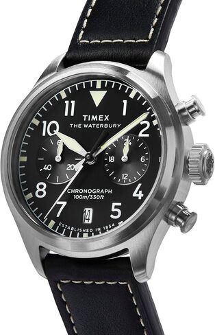 Timex Men's Waterbury Ace Chronograph 41mm Watch - Stainless Steel Two- Piece Quick Release Black Dial Stainless Steel Case in Saudi Arabia