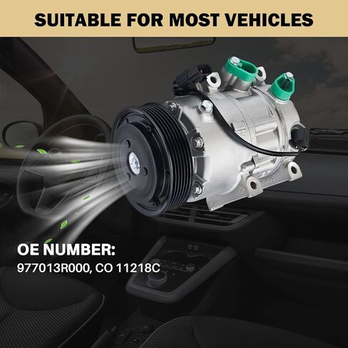 Air Conditioner AC Compressor Fits for Hyundai Sonata 2.0L 2.4L 2011-2012, for Kia Optima 2.0L 2.4L 2011-2012, CO 11218C AC Compressor, Replaces CO-11218C, 178317, 977013R000, 977013R000RU in Saudi Arabia